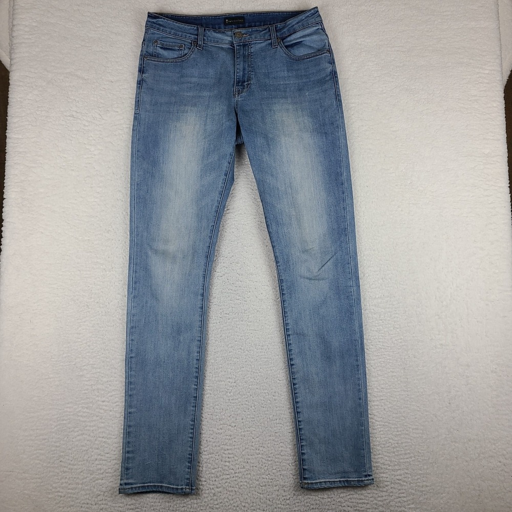 American Tall Jeans Mens 34x36 Blue Carman Fit New Fade Skinny Light Wash Denim